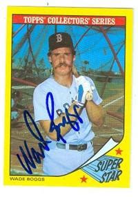 Wade Boggs Autographed Baseball Card Boston Red Sox Topps Super