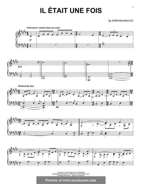 Il Etait Une Fois By S Moccio Sheet Music On Musicaneo