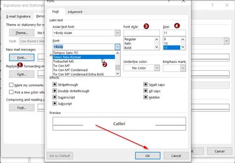 How To Change Default Font Color Style And Size In Microsoft Outlook