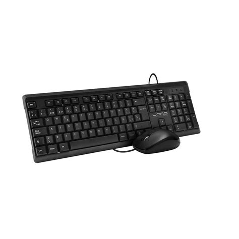 Kit Teclado Y Mouse Unno Tekno Usb Optico Espa Ol Negro