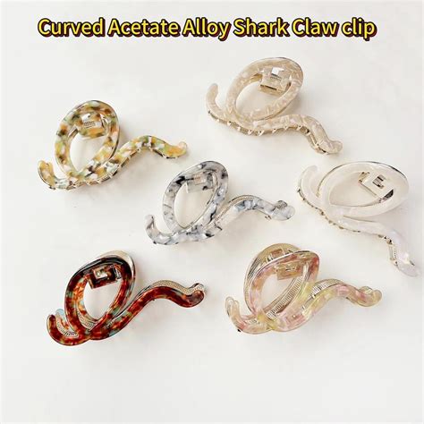 Korean Curved Acetic Acid Shark Claw Clip New Design Alloy Women Hair