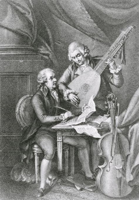 Portrait Of Franz Joseph Haydn 1732 1809 And Wolfgang Amadeus Mozart