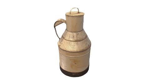 Premium Photo A Vintage Metal Jug With A Handle Is Shown On A White