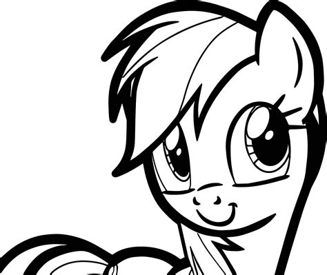 Cute Smile Rainbow Dash Coloring Page Wecoloringpage