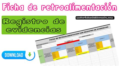 Ficha De Retroalimentaci N Con Registro De Evidencias Materiales Del