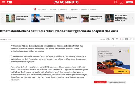 Ordem Dos M Dicos Denuncia Dificuldades Nas Urg Ncias Do Hospital De