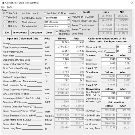 Petroleum Lpg Lng Chemicals Dry Cargo Software Table 54a 54b 54d