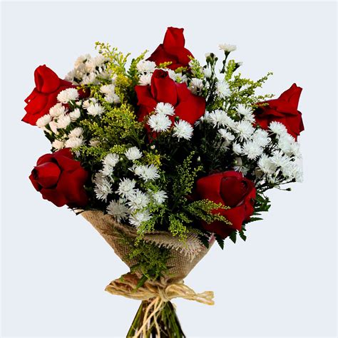 Buquê de 6 Rosas Vermelhas Floricultura 4R