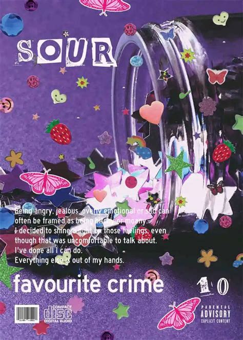 Olivia Rodrigo Sour Favourite Crime Poster Aesthetic Wall Decor