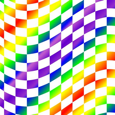 Rainbow Checkerboard Pattern Crew