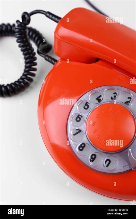 Retro Red Telephone Close Up Stock Photo Alamy