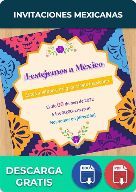 Invitaciones Mexicanas Powerpoint Canva Ejemplos Y Plantillas