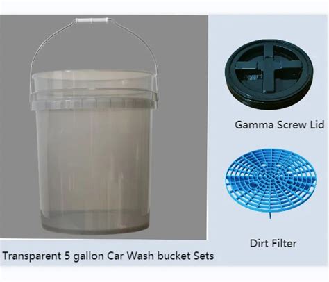 Portable 5 Gal Plastic Bucket Car Wash Pails With Screw Lid And Dust