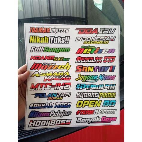 Jual Stiker Pack Kata Kata Viral Stiker Racing Stiker Helm Stiker Murah