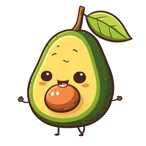 Cute Happy Avocado Character Ai Generated 22960499 Png