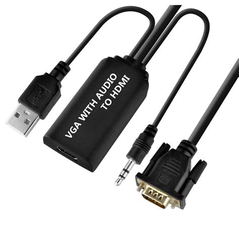 Cablu Convertor VGA Tata La HDMI Mama Audio Si USB 0 5m Vectro