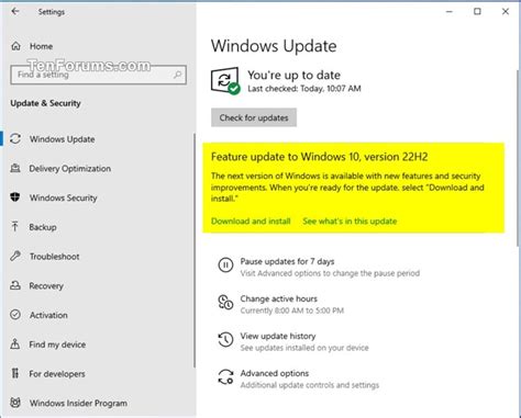 How To Get The Windows 10 2022 Update Version 22h2 Windows Update Windows 10 Forums