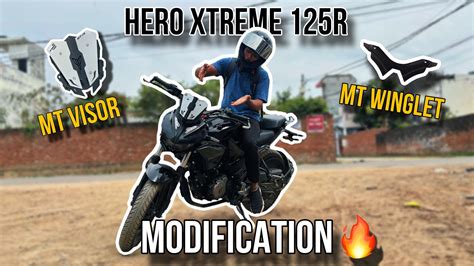 Hero Xtreme 125r Modification 🔥 Mt Visor And Winglet Installation⚡️