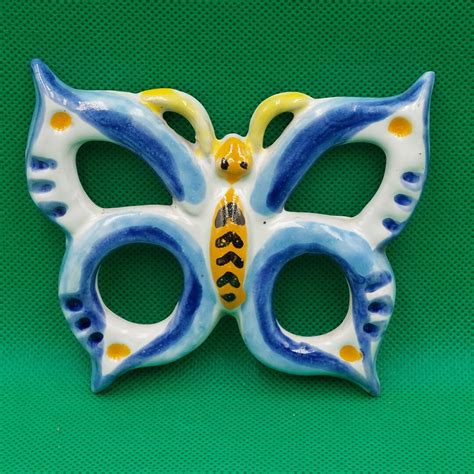 Vintage Ceramic Butterfly Mid Century Butterfly Wall Hanging Hungarian Iparművészeti Ceramic