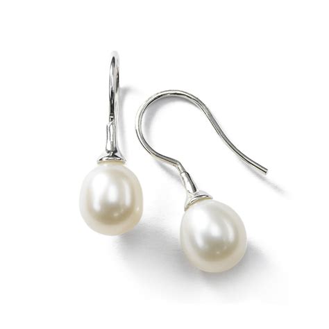 Cultured 8mm Freshwater Pearl Drop Earrings Sterling Silver Fortunoff Fine Jewelry