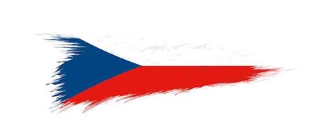 Premium Vector Flag Of Czech Republic In Grunge Brush Stroke