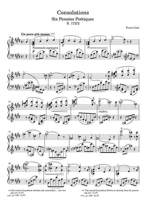 Liszt Consolations S172 R12 No 2 Un Poco Piu Mosso Sheet Music Pdf