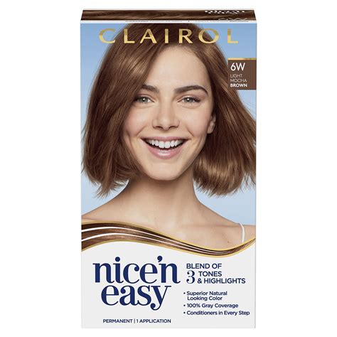 Clairol Nice N Easy Permanent Hair Dye 6W Light Mocha Brown Hair Color