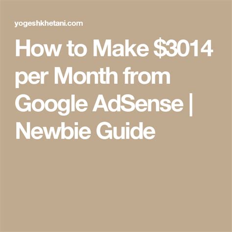 How To Make Money With Google Adsense