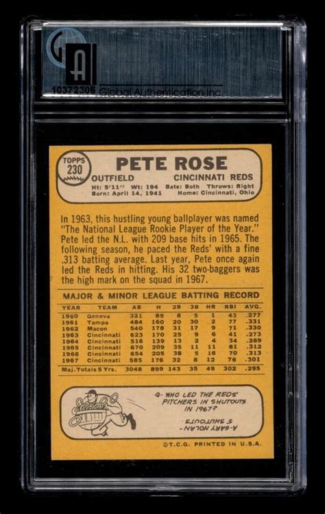 1968 Topps Set Break 230 Pete Rose GAI 5 5 EX EBay