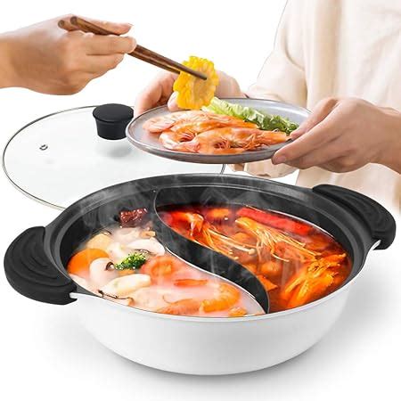 Amazon Hot Pot With Divider Non Stick Shabu Shabu Pot For