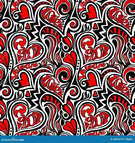 Love Valentine Seamless Pattern Stock Vector Illustration Of Heart