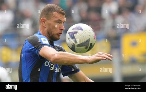 Inter Milan S Edin Dzeko Controls The Ball During A Serie A Soccer