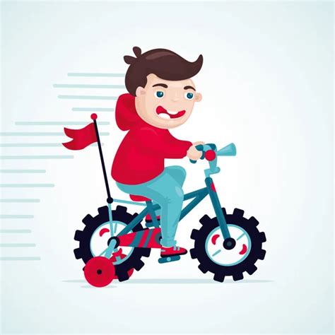 Cartoon Jongen Op Fiets — Stockvector 22236993