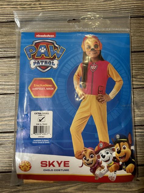 Rubies Paw Patrol Skye Costume Halloween Dress Up Extra Small 3 4 Ebay