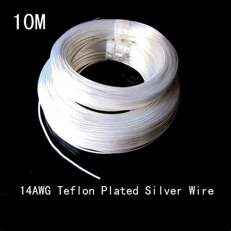 High Quality 10M 14AWG Teflon Wire Silver Plated Wire 2mm2 Section In