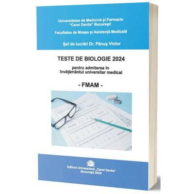 Teste De Biologie 2024 Pentru Admiterea In Invatamantul Universitar