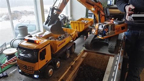 Amazing Rc Excavator Liebherr 960 Sme Working At The Construction Site