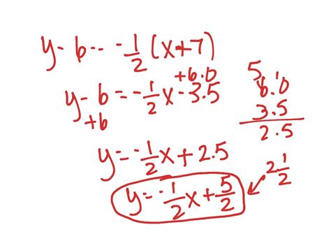 Point Slope Math Algebra Linear Equations Showme