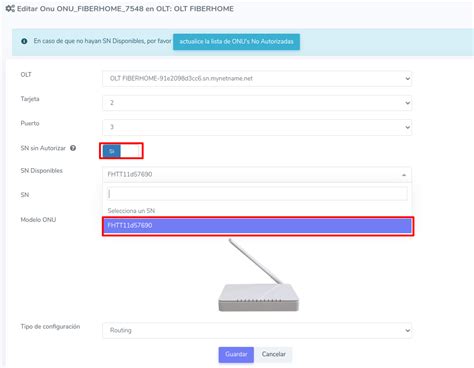 Editar Onu Fiberhome Por Numero De Serie Sn