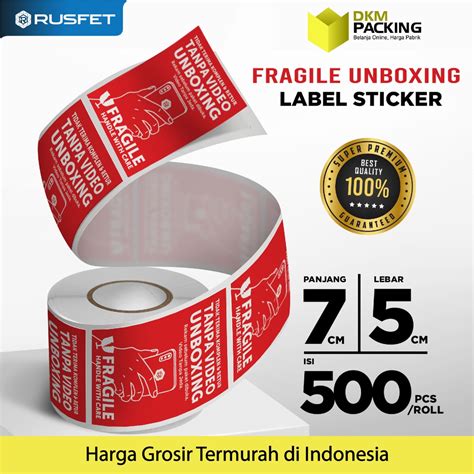 Jual Sticker Fragile Unboxing 5x7cm Stiker Label Cromo Handle With Care