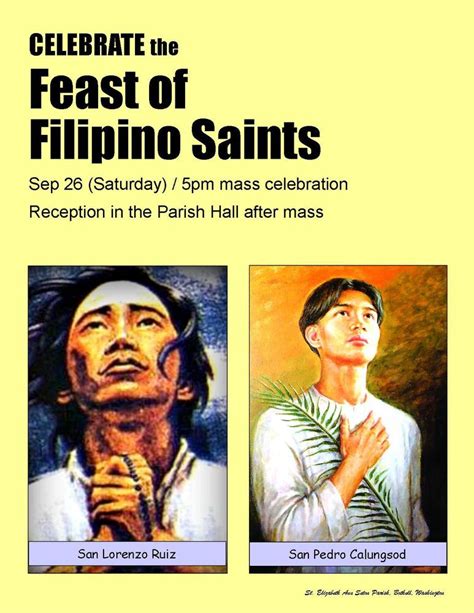 2015 Feast of Filipino Saints - St. Elizabeth Ann Seton Catholic Church ...