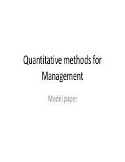 QMMSOLVED2 Pdf Quantitative Methods For Management Model Paper A