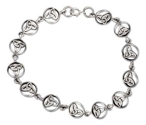 Handcast Sterling Silver Celtic Triquetra Trinity Knot Bracelet