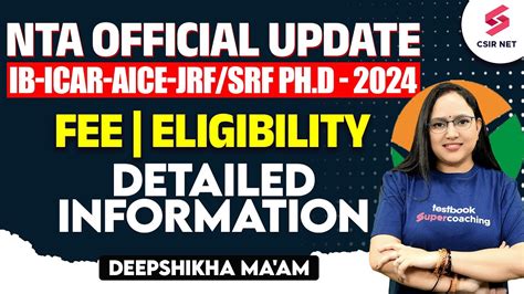 Icar Phd Exam Complete Information Ib Icar Aice Jrf Srf Ph D