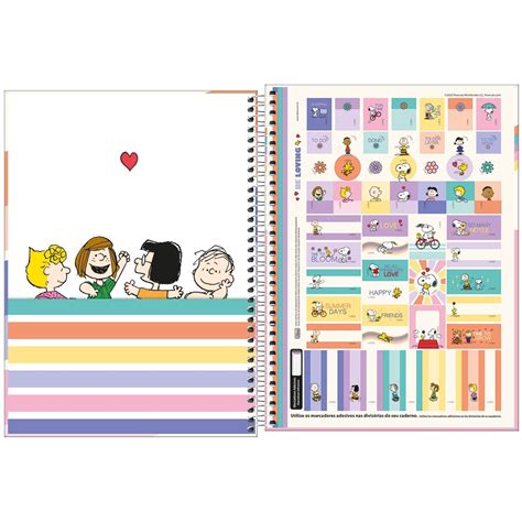 Caderno Universit Rio Capa Dura Snoopy Folhas Tilibra Papelaria