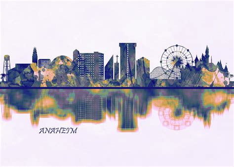 Anaheim Skyline Mixed Media by NextWay Art - Fine Art America