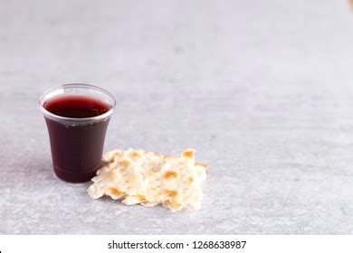 Holy Communion Christian Faith Wine Unleavened Stock Photo 1268638960