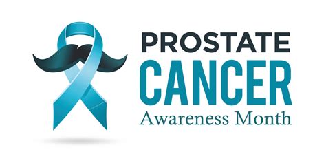 Prostate Cancer Awareness Month Poster Design With Blue Ribbon And