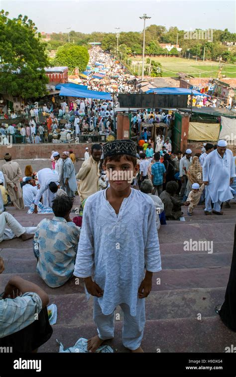 A Boy Attends Friday Prayer At Delhi S Jama Masjid A Mosque Built