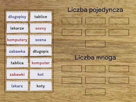 Liczba Pojedyncza I Mnoga Rzeczownika Posortuj